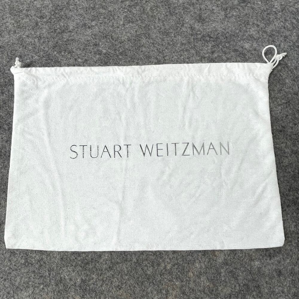 Stuart Weitzman White Silver Dust Bag Shoe Storage Drawstring Travel 14"x10"
